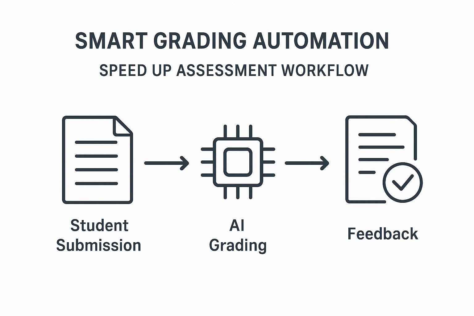 A diagram illustrating how smart grading automation speeds up the assessment workflow.